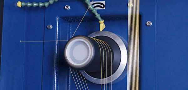 SAHM Cooling chamber Detail photo of a godet in the SAHM cooling chamber