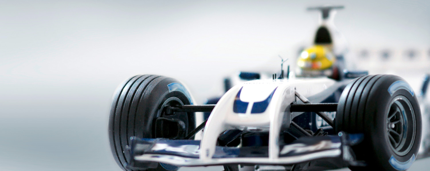 Formula 1 racing car - parts of it are made out of carbon fibers