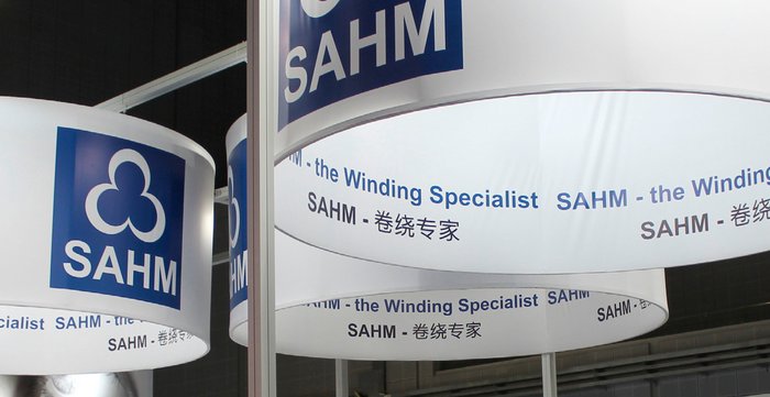 Detail photo of a SAHM booth at an exhibition