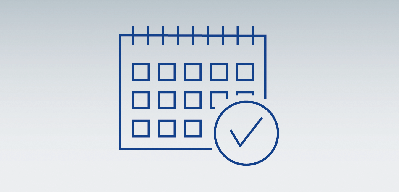 Icon showing a calendar - as graphical representatation for the topic "Maintenance agreements and planning - Planning availability"