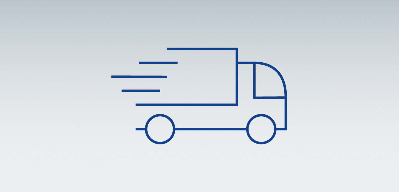 Icon showing a truck - as graphical representatation for the topic "On-site service - On the spot, and fast"
